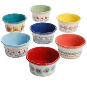 Pioneer Woman Floral Medley 7-Piece Ramekin Set Ceramic